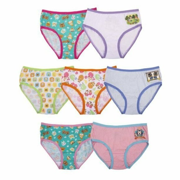 Nintendo Girls' Size 4 Animal Crossing Underwear Multipacks 7 Briefs NEW - Picture 1 of 3